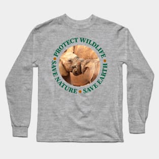 Wildlife Conservation Earth Day Elephant Tug of War Long Sleeve T-Shirt